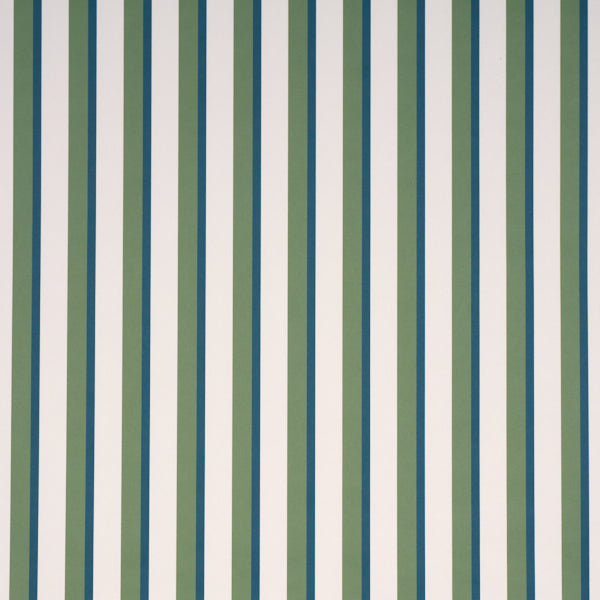 Schumacher Rigsby Stripe Peacock Wallpaper Sample 5018220