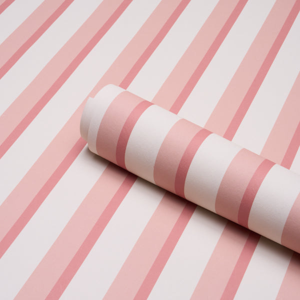 Schumacher Rigsby Stripe Pink Wallpaper 5018222