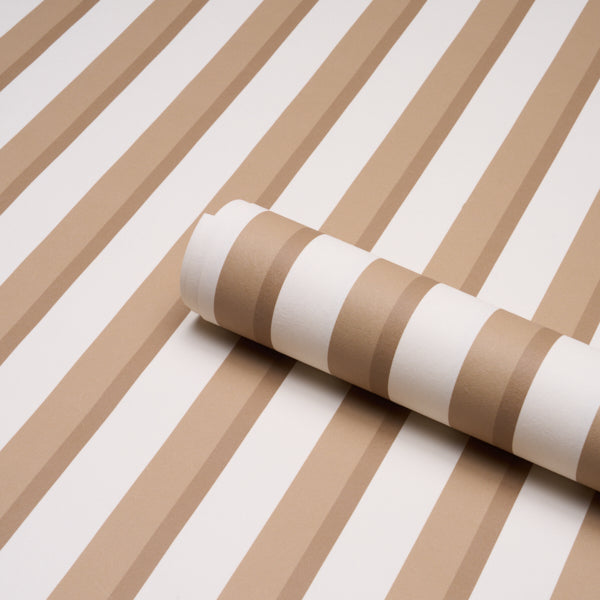 Schumacher Rigsby Stripe Driftwood Wallpaper Sample 5018223