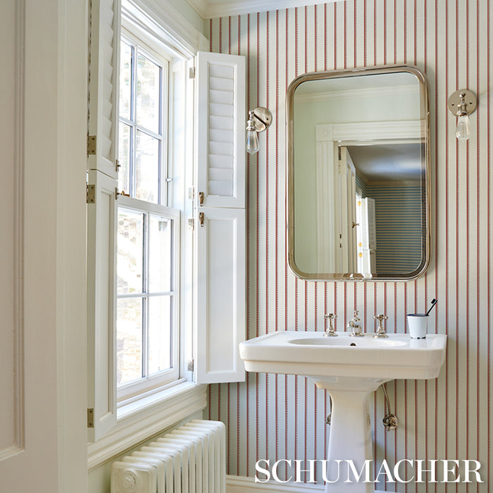 Schumacher Tyla Stripe Terracotta Wallpaper 5018230