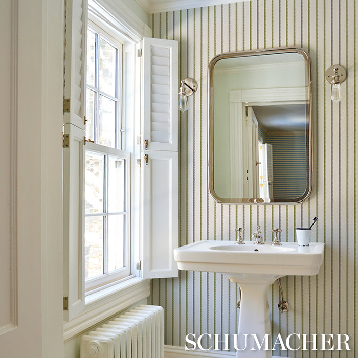 Schumacher Tyla Stripe Olivine Wallpaper 5018232