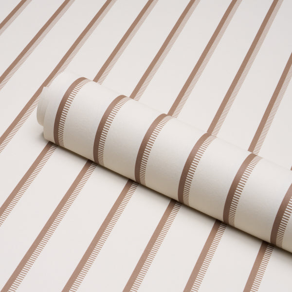 Schumacher Tyla Stripe Umber Wallpaper Sample 5018235