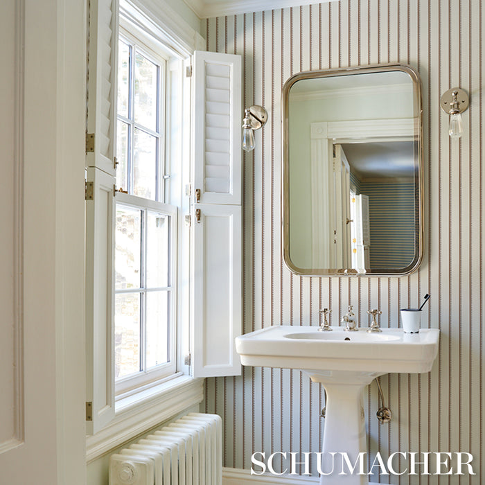 Schumacher Tyla Stripe Umber Wallpaper Sample 5018235