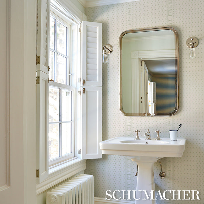 Schumacher Indah Batik Sage Wallpaper Sample 5018240