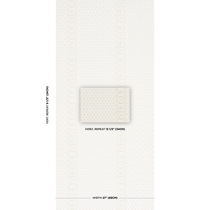 Schumacher Indah Batik Neutral Wallpaper Sample 5018241