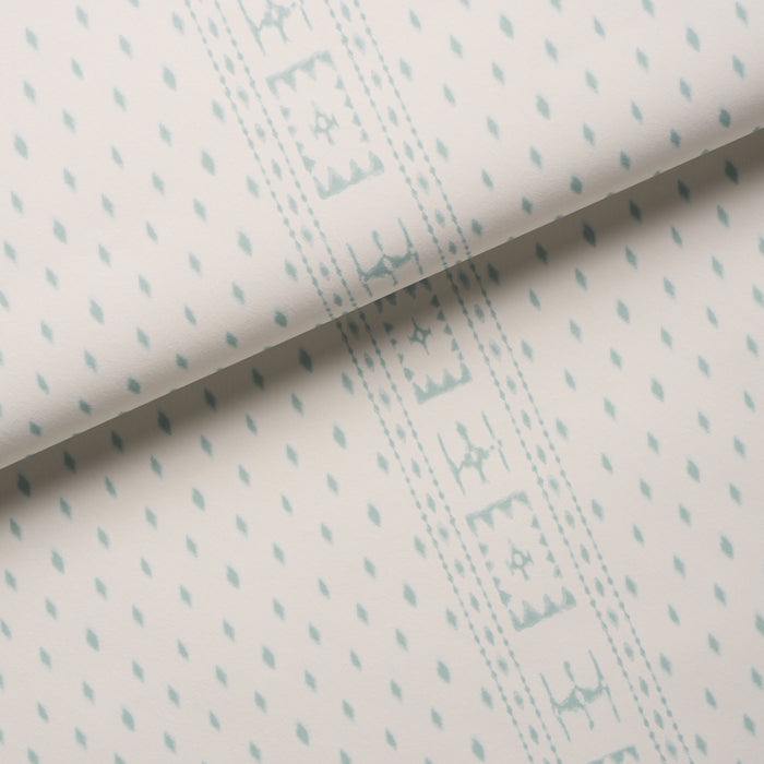 Schumacher Indah Batik Aqua Wallpaper Sample 5018242