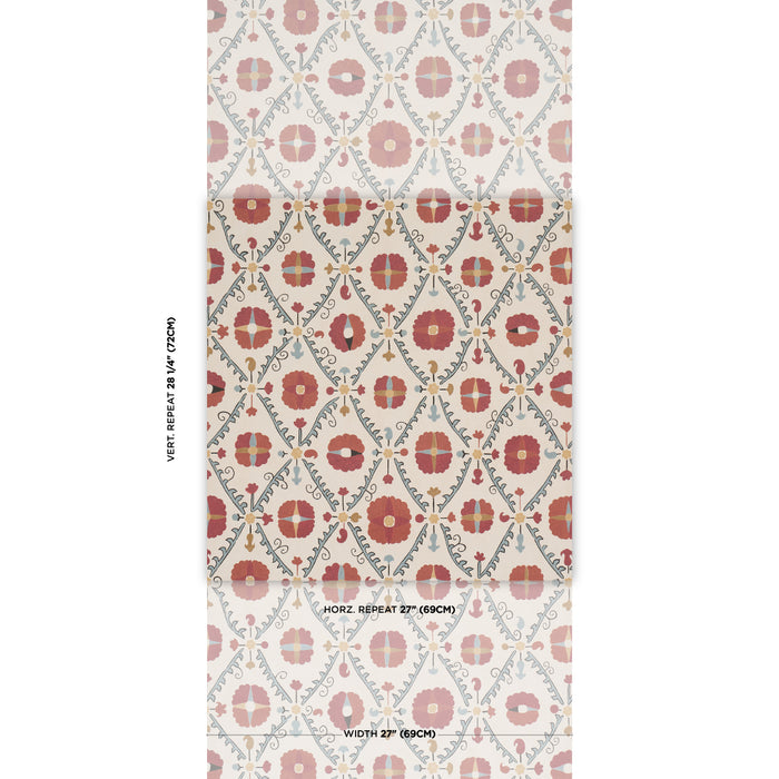 Schumacher Amal Tent Red & Blue Wallpaper 5018280