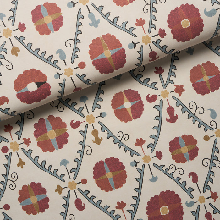 Schumacher Amal Tent Red & Blue Wallpaper Sample 5018280