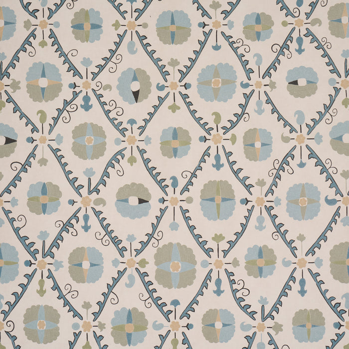 Schumacher Amal Calm Blue/Laurel Green Wallpaper 5018281