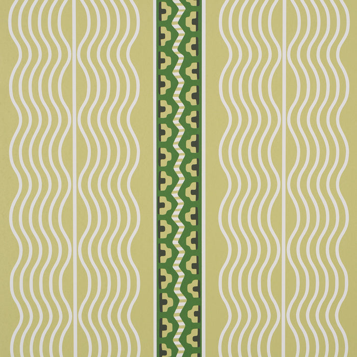 Schumacher Creme Anglaise Juniper Green Wallpaper Sample 5018301