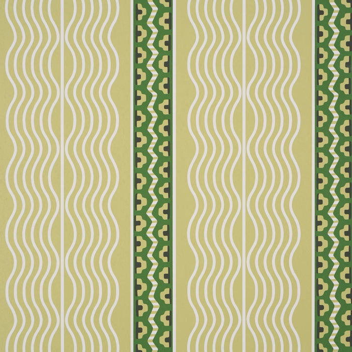 Schumacher Creme Anglaise Juniper Green Wallpaper Sample 5018301