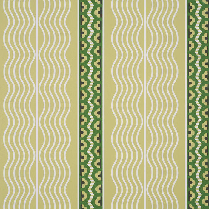 Schumacher Creme Anglaise Juniper Green Wallpaper Sample 5018301