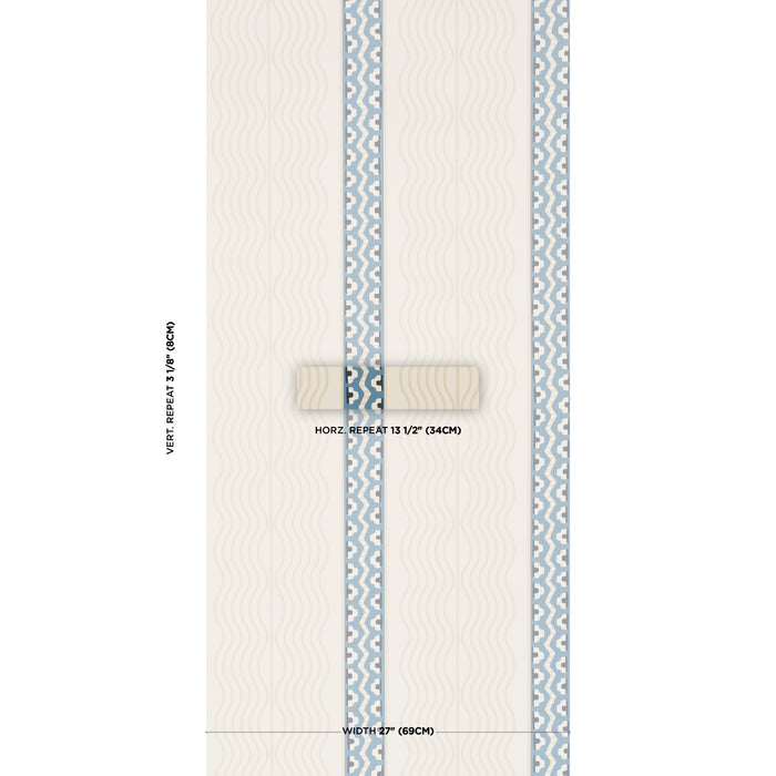 Schumacher Creme Anglaise English Cream/Denim Blue Wallpaper 5018302