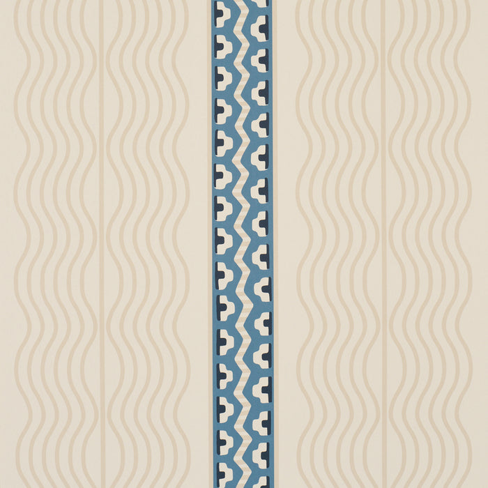Schumacher Creme Anglaise English Cream/Denim Blue Wallpaper 5018302