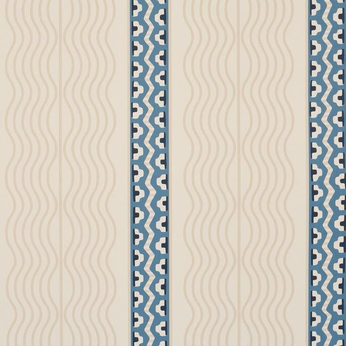 Schumacher Creme Anglaise English Cream/Denim Blue Wallpaper 5018302