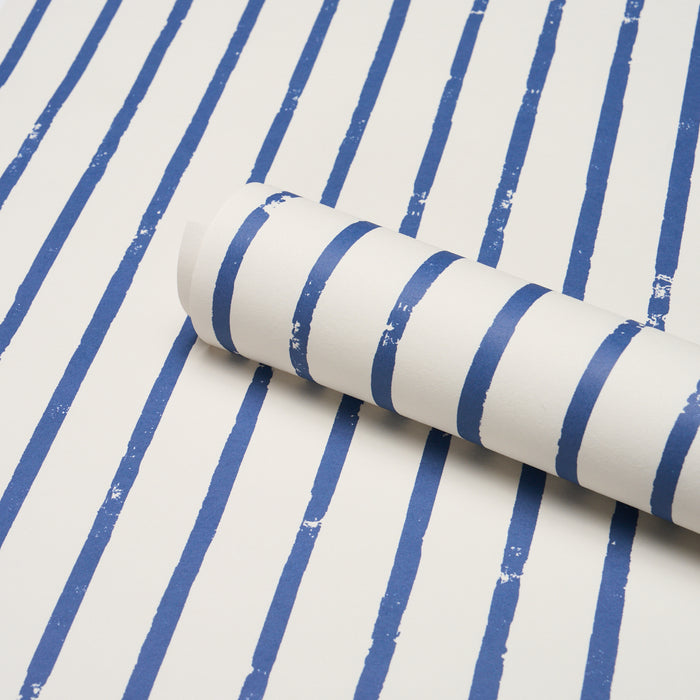 Schumacher Springs Stripe Navy Wallpaper 5018350