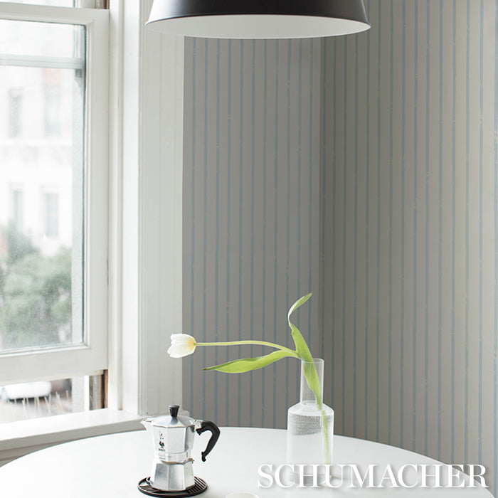 Schumacher Springs Stripe Sky Wallpaper Sample 5018352