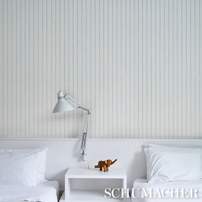 Schumacher Springs Stripe Sky Wallpaper Sample 5018352