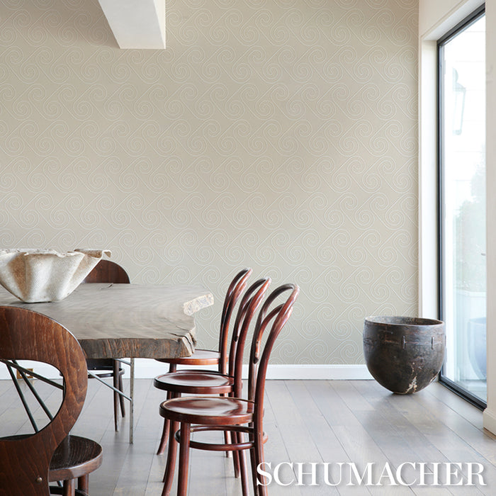 Schumacher X Backdrop Fortuna Light Beige Wallpaper Sample 5018360