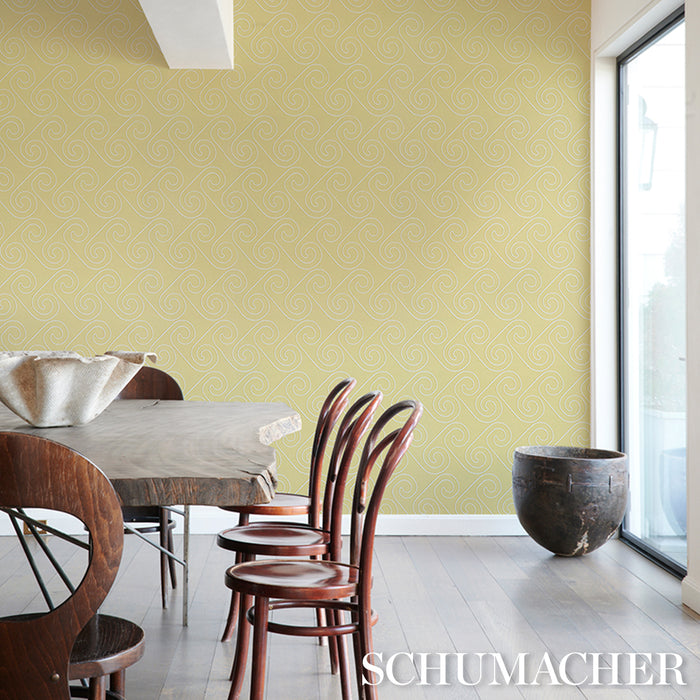 Schumacher X Backdrop Fortuna Light Yellow Wallpaper Sample 5018361