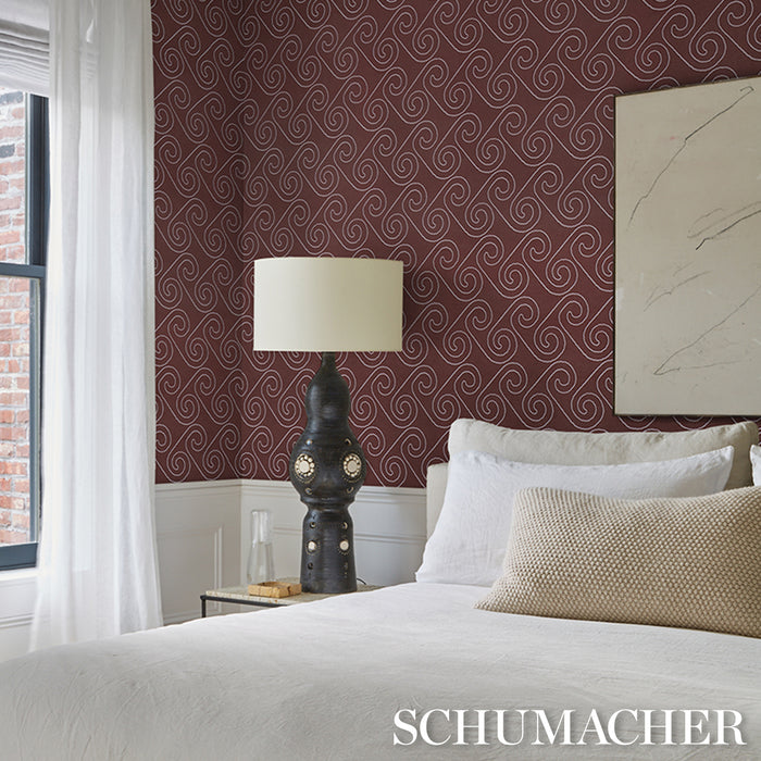 Schumacher X Backdrop Fortuna Plum Wallpaper Sample 5018362