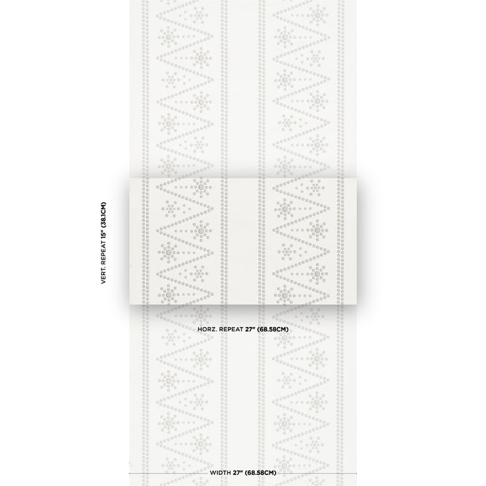 Schumacher X Backdrop The Pearlies Silver Wallpaper Sample 5018370