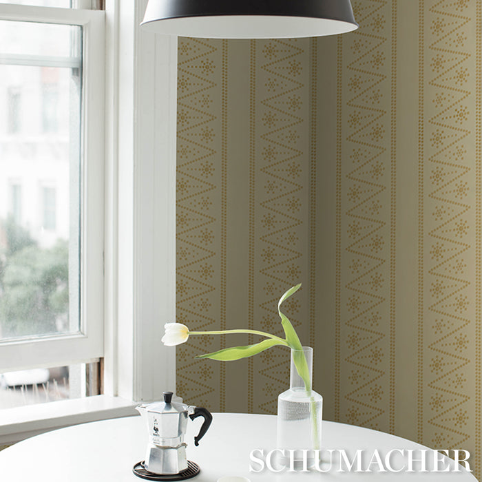 Schumacher X Backdrop The Pearlies Soft Gold Wallpaper Sample 5018371