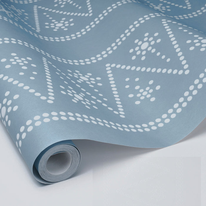 Schumacher X Backdrop The Pearlies Soft Blue Wallpaper Sample 5018372