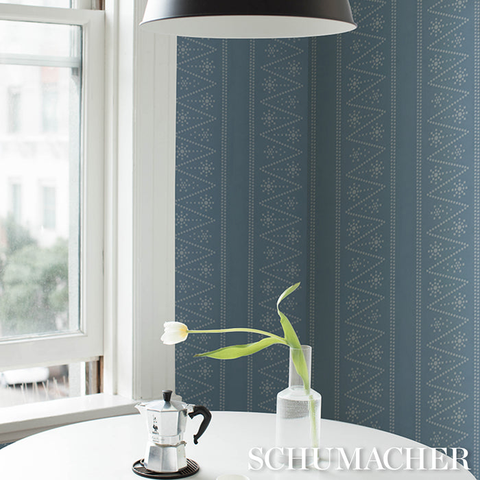 Schumacher X Backdrop The Pearlies Soft Blue Wallpaper Sample 5018372
