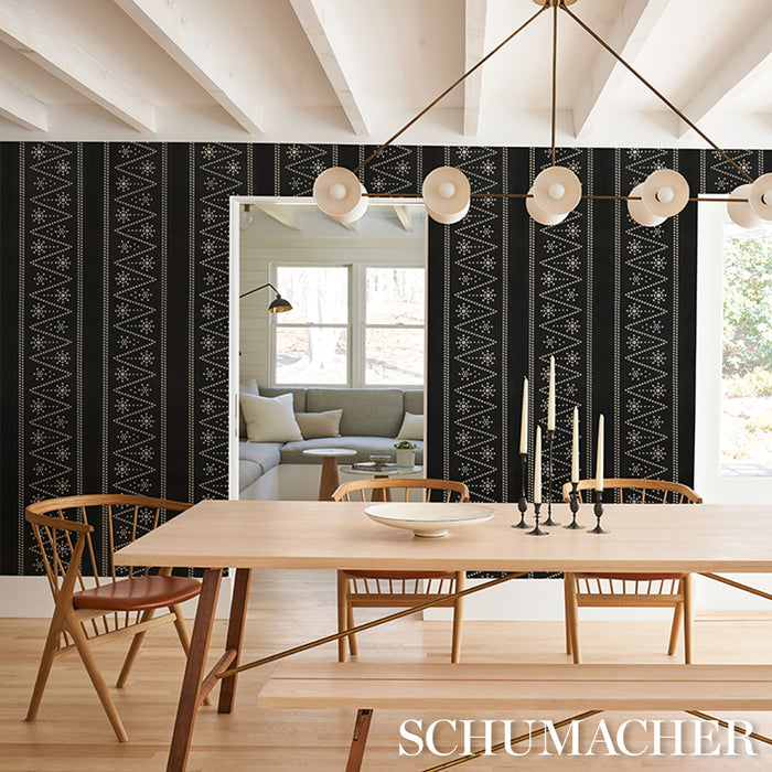 Schumacher X Backdrop The Pearlies Black Wallpaper Sample 5018373