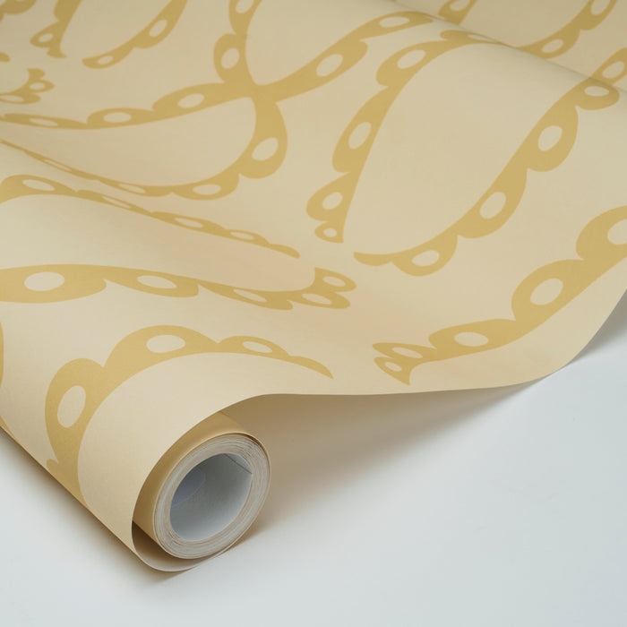 Schumacher X Backdrop The Saints Soft Gold Wallpaper Sample 5018381