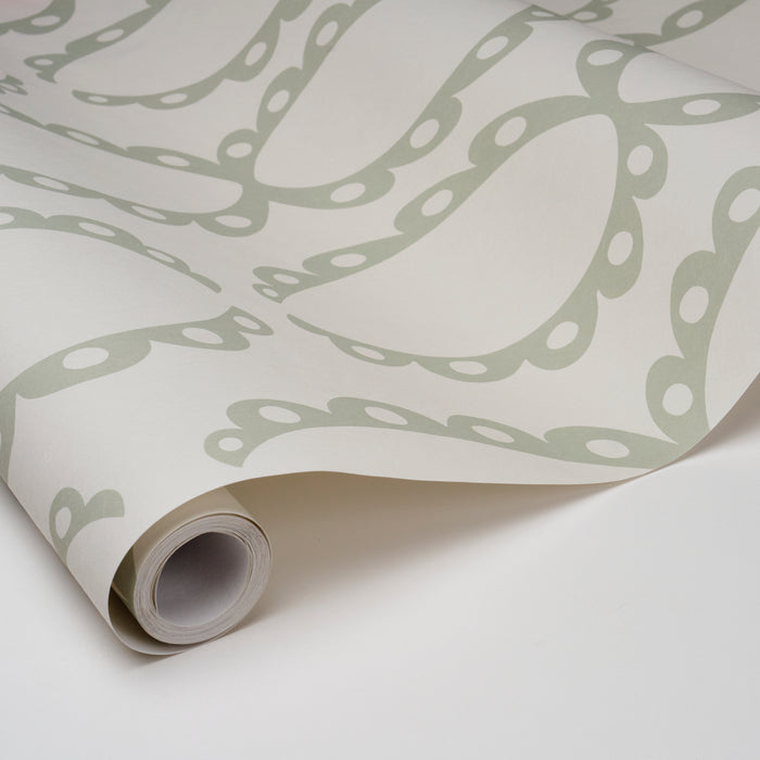 Schumacher X Backdrop The Saints Cool Green Wallpaper Sample 5018382