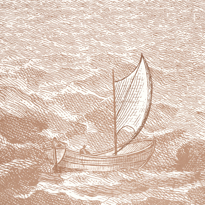 Schumacher Philadelphia Harbor 3 Panel Set Sepia Wallpaper Sample 5018391