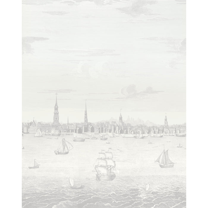 Schumacher Philadelphia Harbor 3 Panel Set Grey Wallpaper 5018392