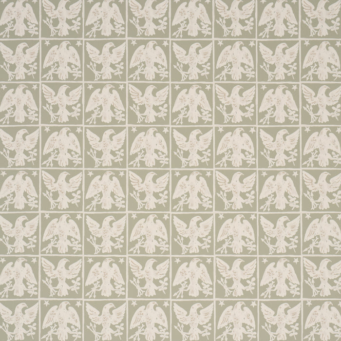 Schumacher Barton'S Eagle Hand Print Green Wallpaper 5018400