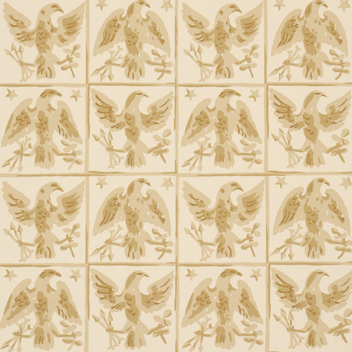 Schumacher Barton'S Eagle Hand Print Yellow Wallpaper Sample 5018401