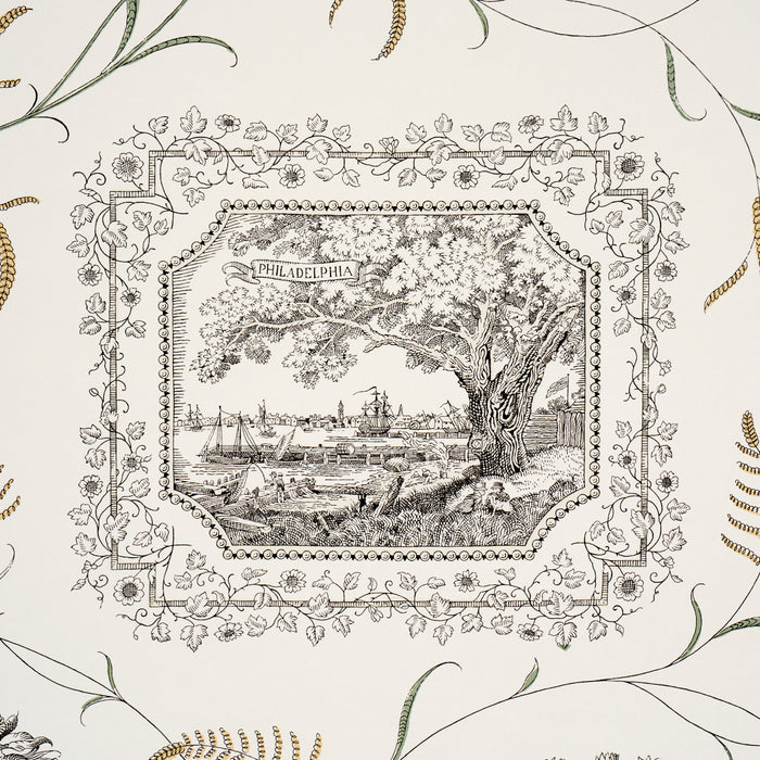 Schumacher Century Scenic Toile Black Wallpaper 5018410