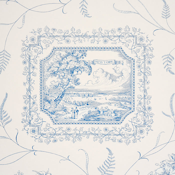 Schumacher Century Scenic Toile Blue Wallpaper 5018411