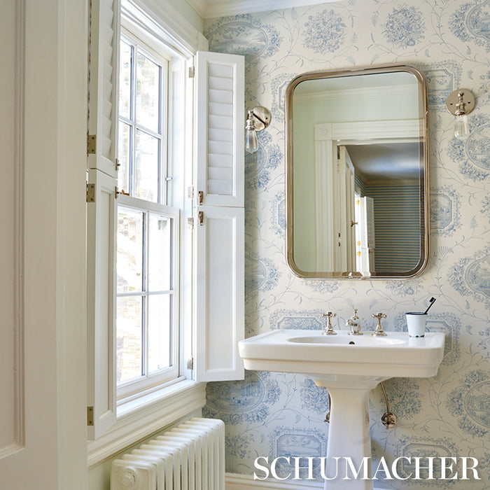 Schumacher Century Scenic Toile Blue Wallpaper 5018411