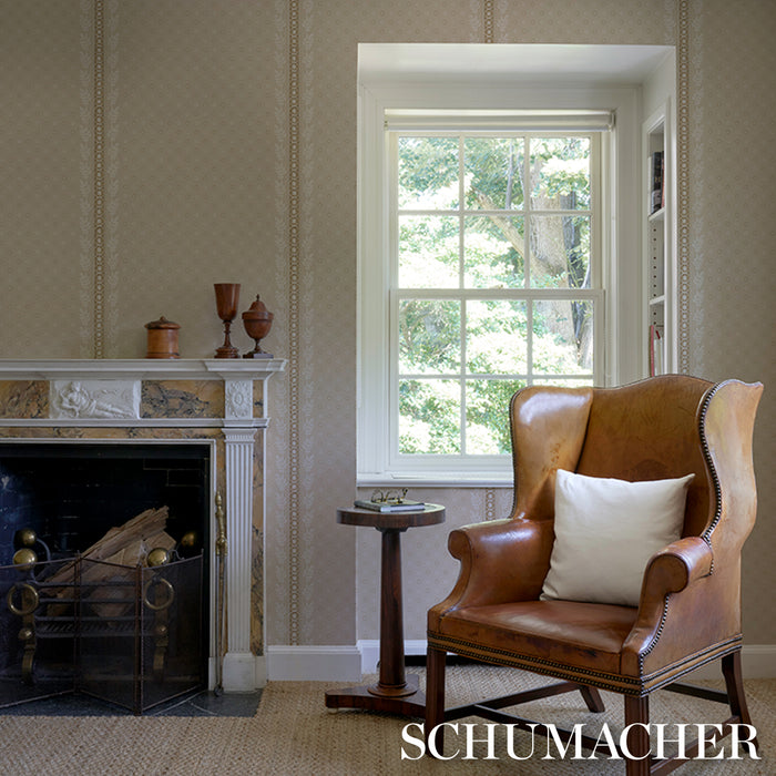 Schumacher Astor Neutral Wallpaper Sample 5018420