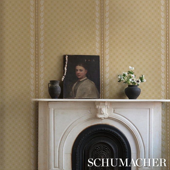 Schumacher Astor Yellow Wallpaper 5018421