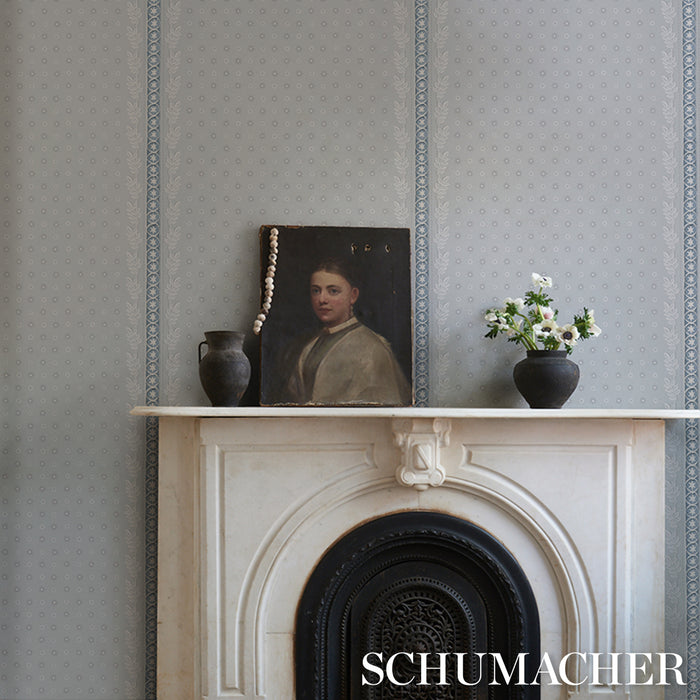 Schumacher Astor Blue Wallpaper 5018422