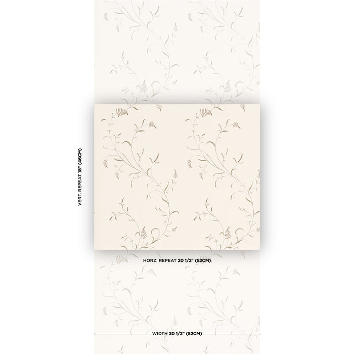 Schumacher Winding Wheat Neutral Wallpaper Sample 5018430