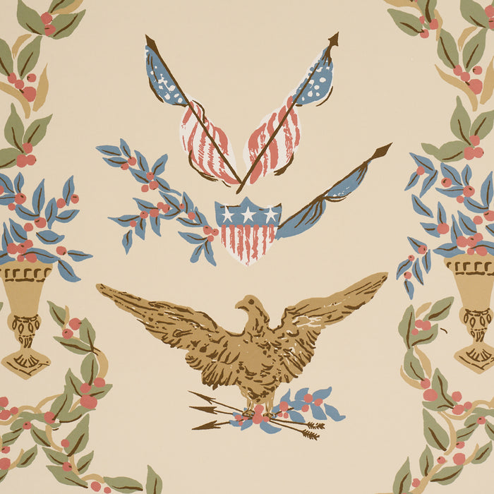 Schumacher Liberty'S Laurels Neutral Wallpaper Sample 5018440