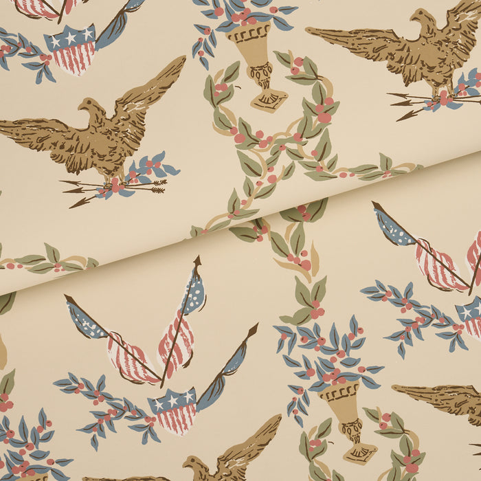 Schumacher Liberty'S Laurels Neutral Wallpaper Sample 5018440