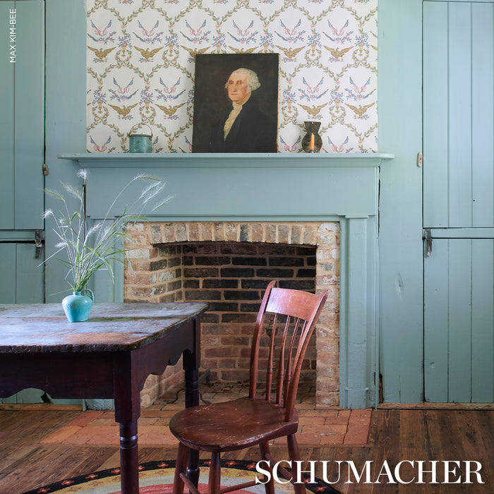 Schumacher Liberty'S Laurels Neutral Wallpaper Sample 5018440
