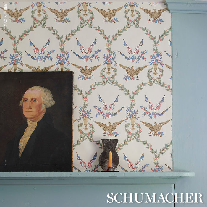 Schumacher Liberty'S Laurels Neutral Wallpaper Sample 5018440