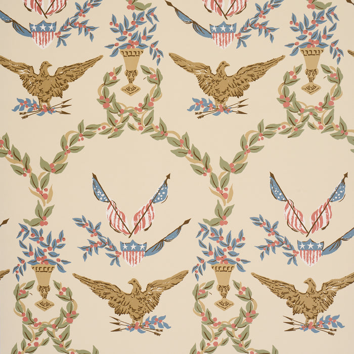 Schumacher Liberty'S Laurels Neutral Wallpaper Sample 5018440