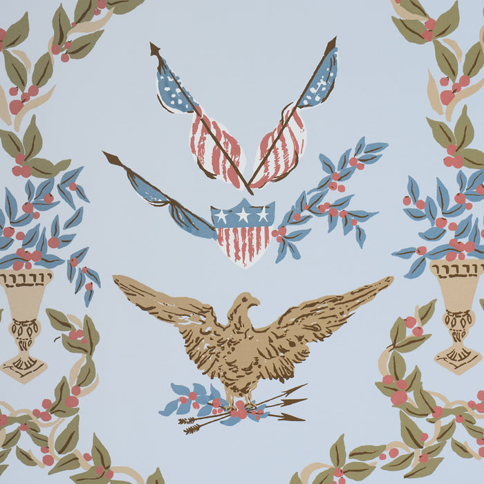 Schumacher Liberty'S Laurels Blue Wallpaper Sample 5018441