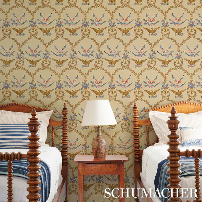 Schumacher Liberty'S Laurels Green Wallpaper Sample 5018442